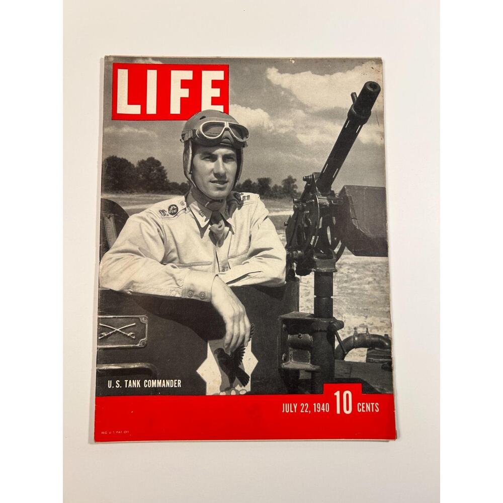 LIFE Magazine July 22 1940 U.S. Tank Commander Cover WWII Era Vintage Americana